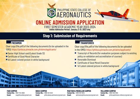 philsca admission 2024-2025|Philippine State College Of Aeronotics Admissions AY 2024.